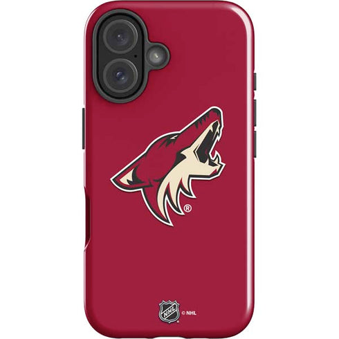 NHL Arizona Coyotes Solid Background iPhone 16 Impact Case